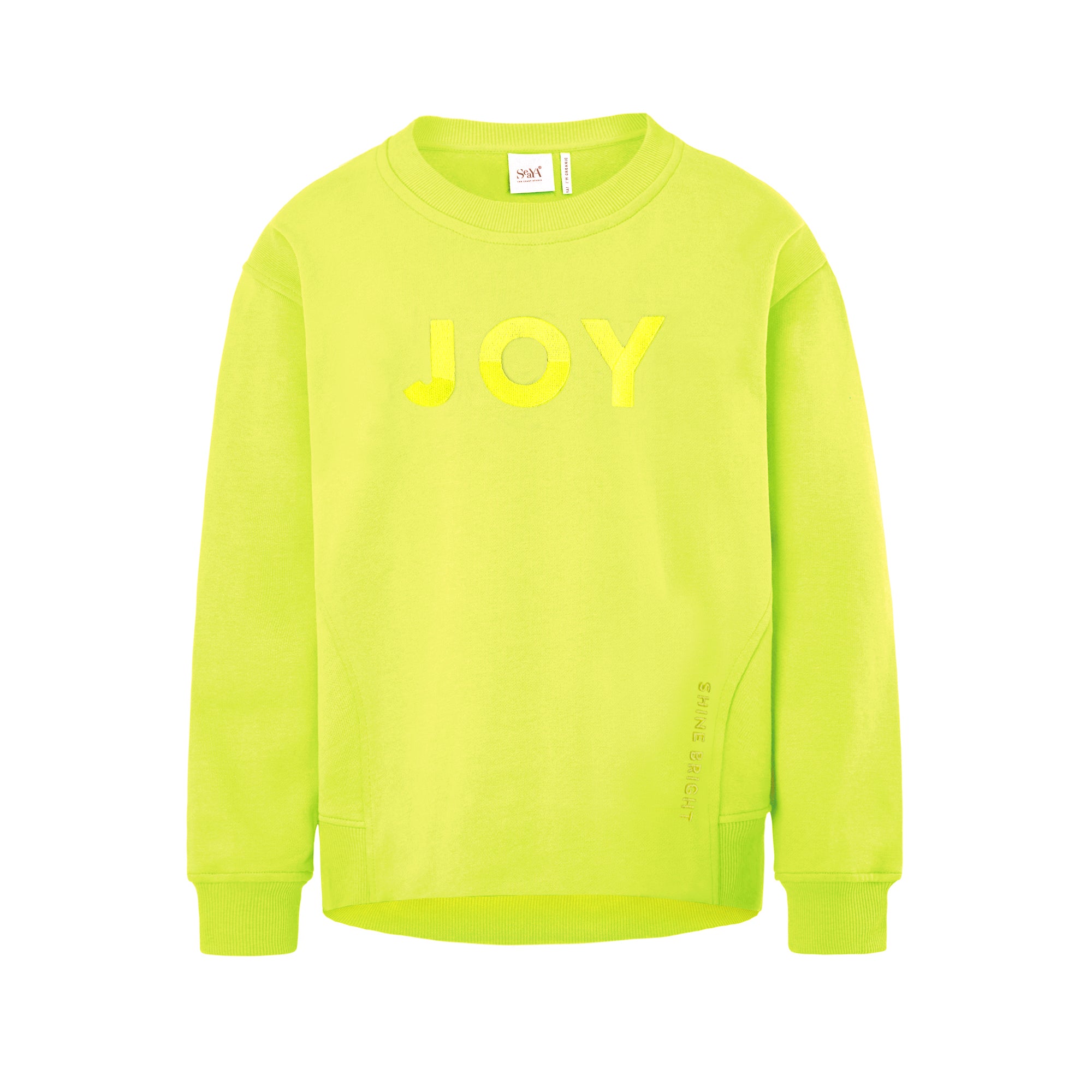 Neongelbes Sweatshirt aus Organic Cotton mit Stickerei NEU
