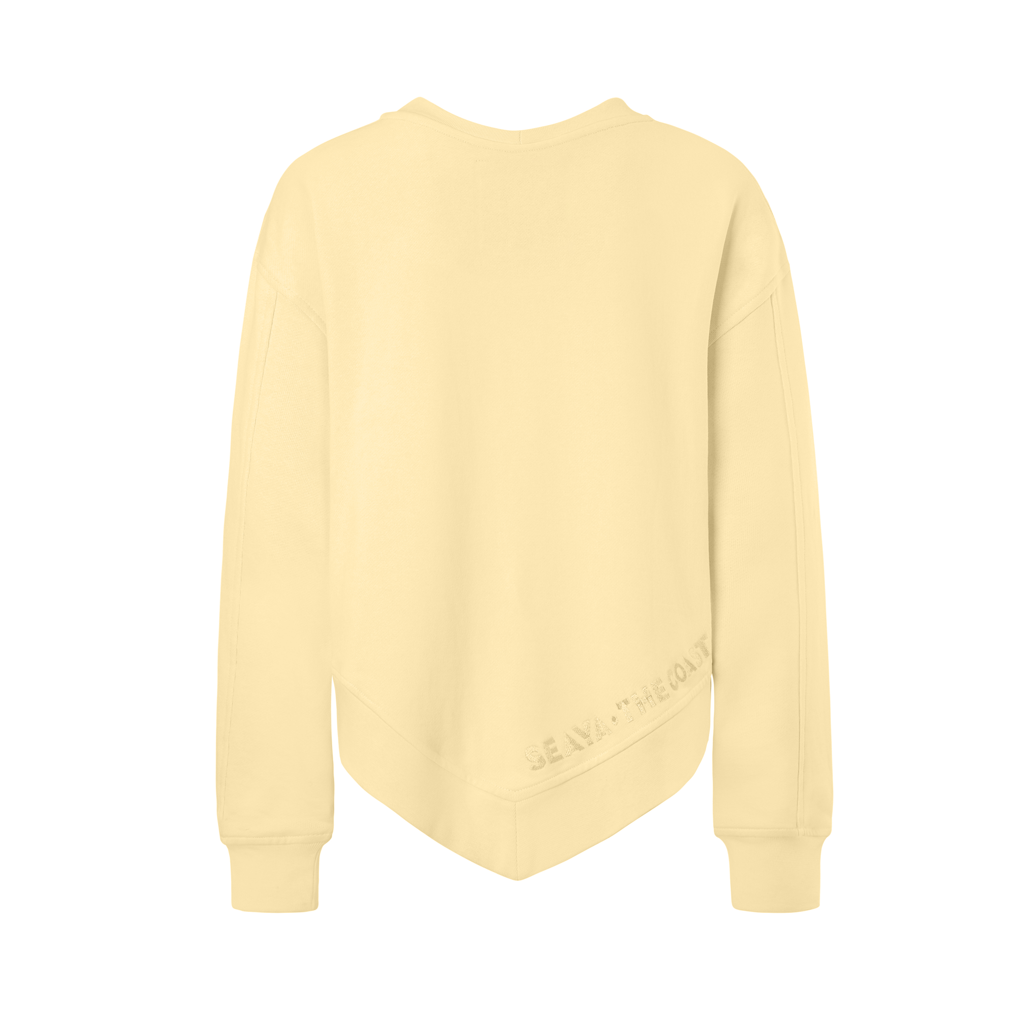 hellgelbes Sweatshirt Poncho aus Organic Cotton mit Stickerei NEU