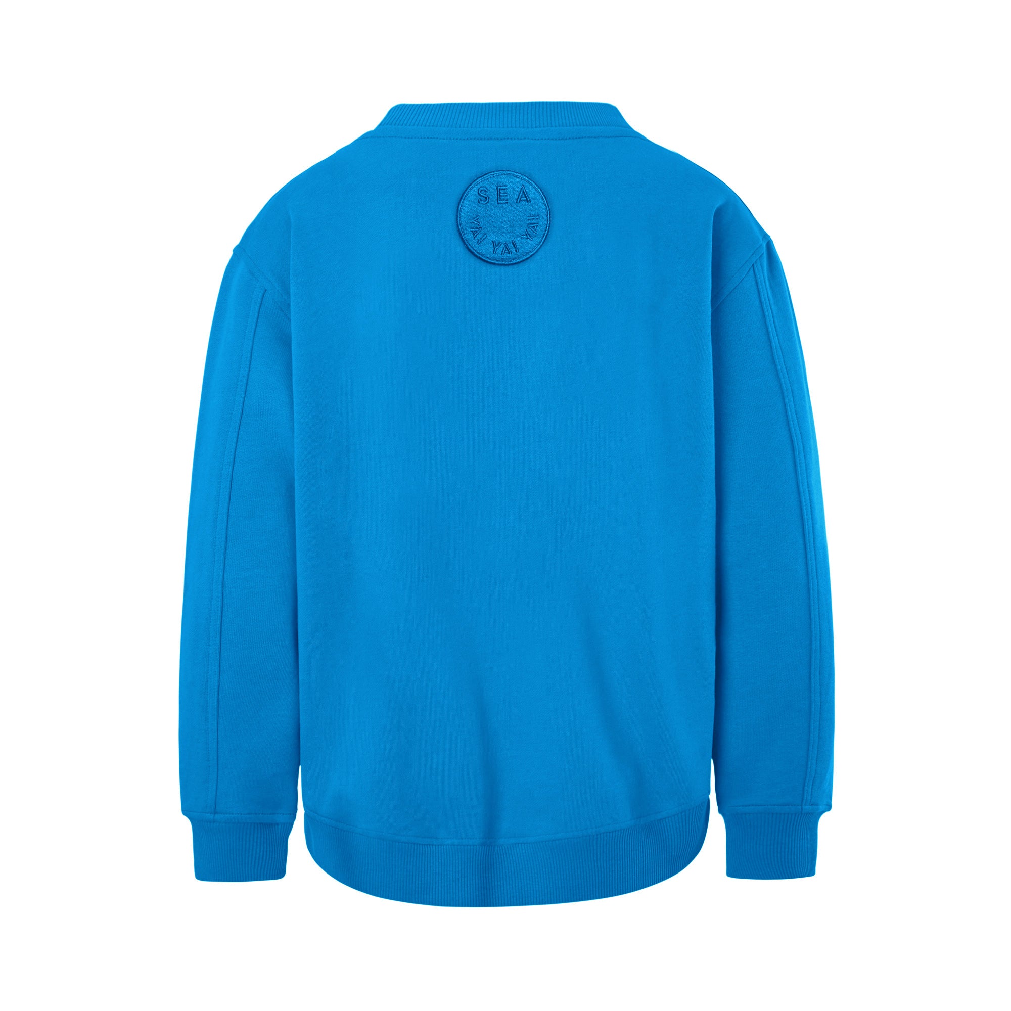 blaues Sweatshirt aus Organic Cotton mit Stickerei NEU