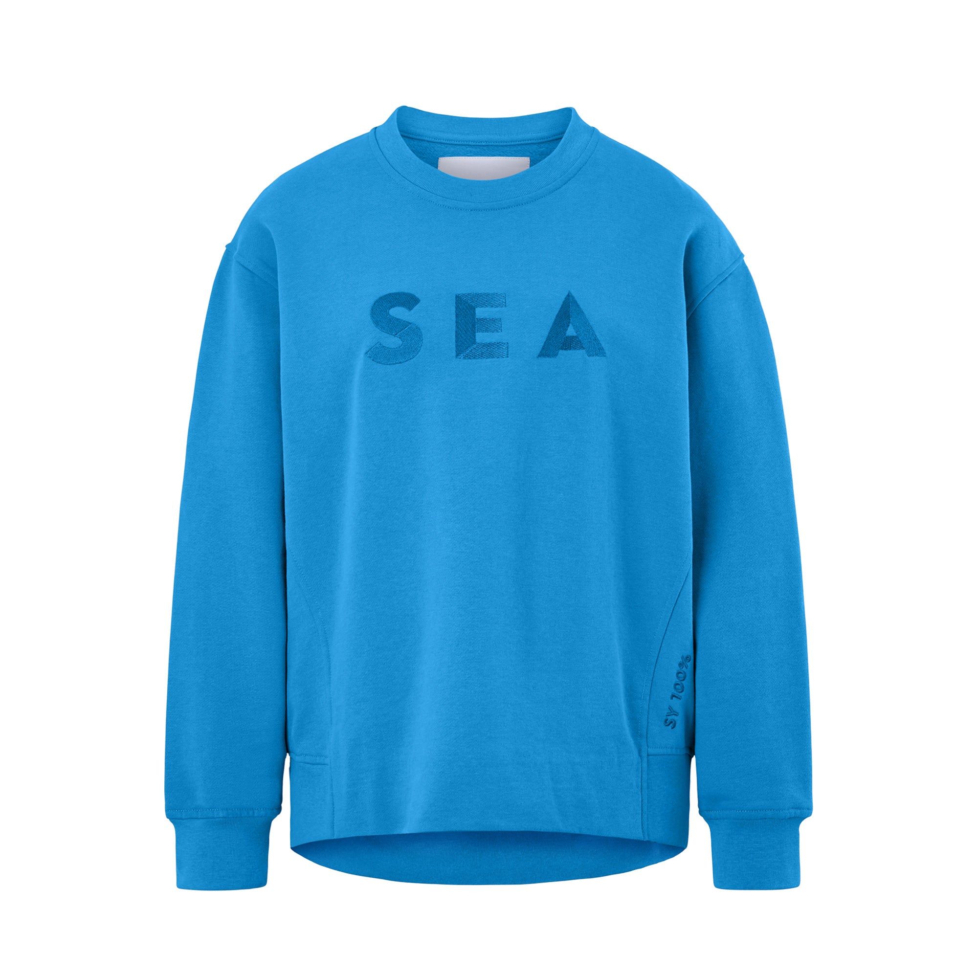 blaues Sweatshirt aus Organic Cotton mit Stickerei NEU