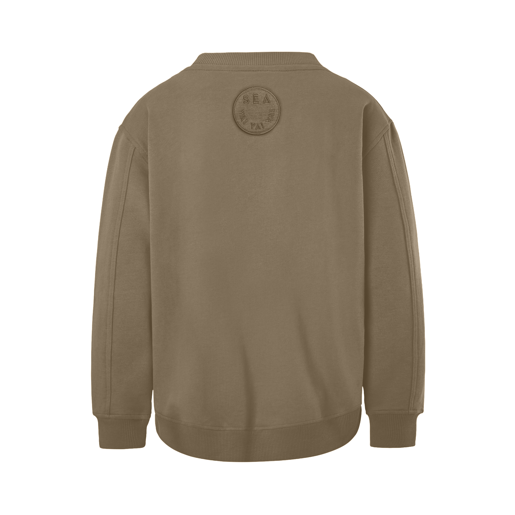 khaki Sweatshirt aus Organic Cotton mit Stickerei SOUL