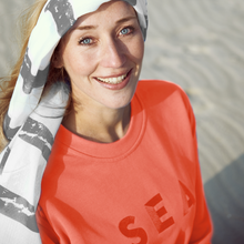 Lade das Bild in den Galerie-Viewer, korallfarbenes Sweatshirt aus Organic Cotton mit Stickerei