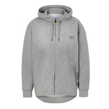 Lade das Bild in den Galerie-Viewer, Hoodie Jacke grau Melange aus Organic Cotton mit Stickerei