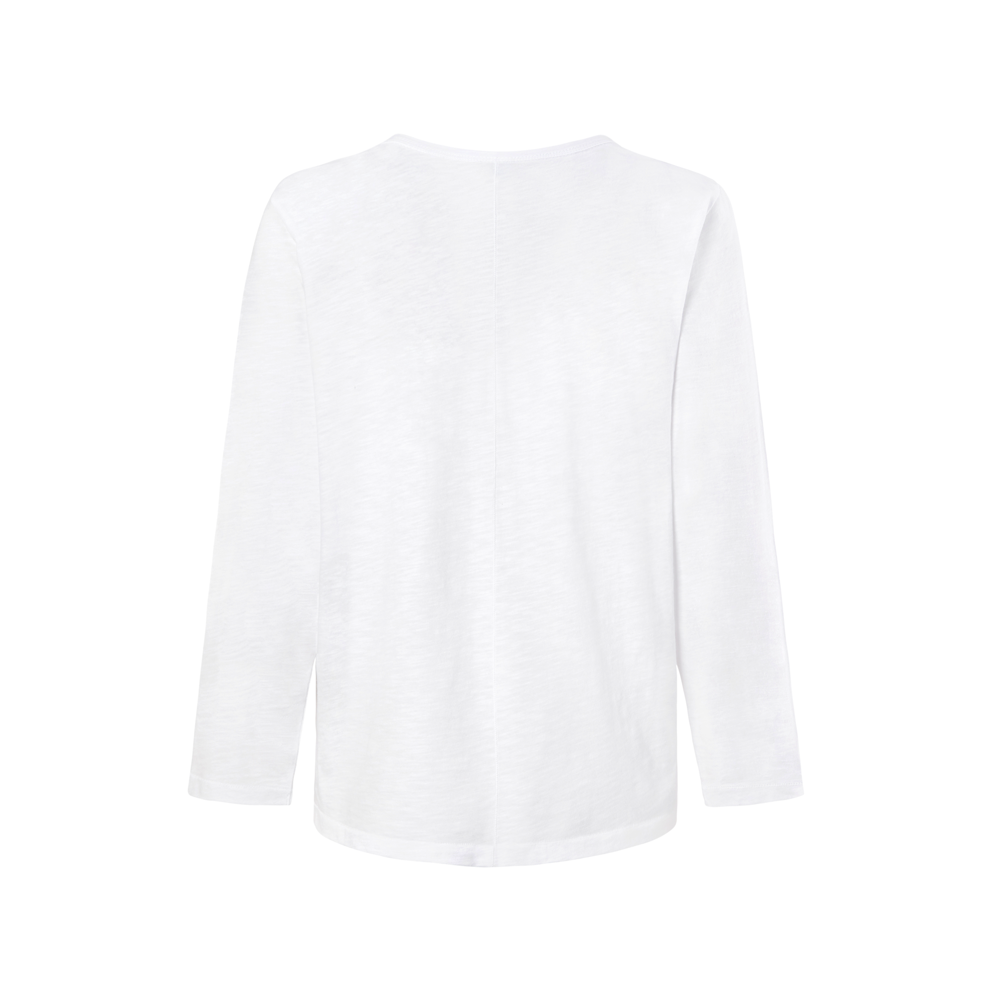 weißes Langarmshirt aus Organic Cotton mit Stickerei