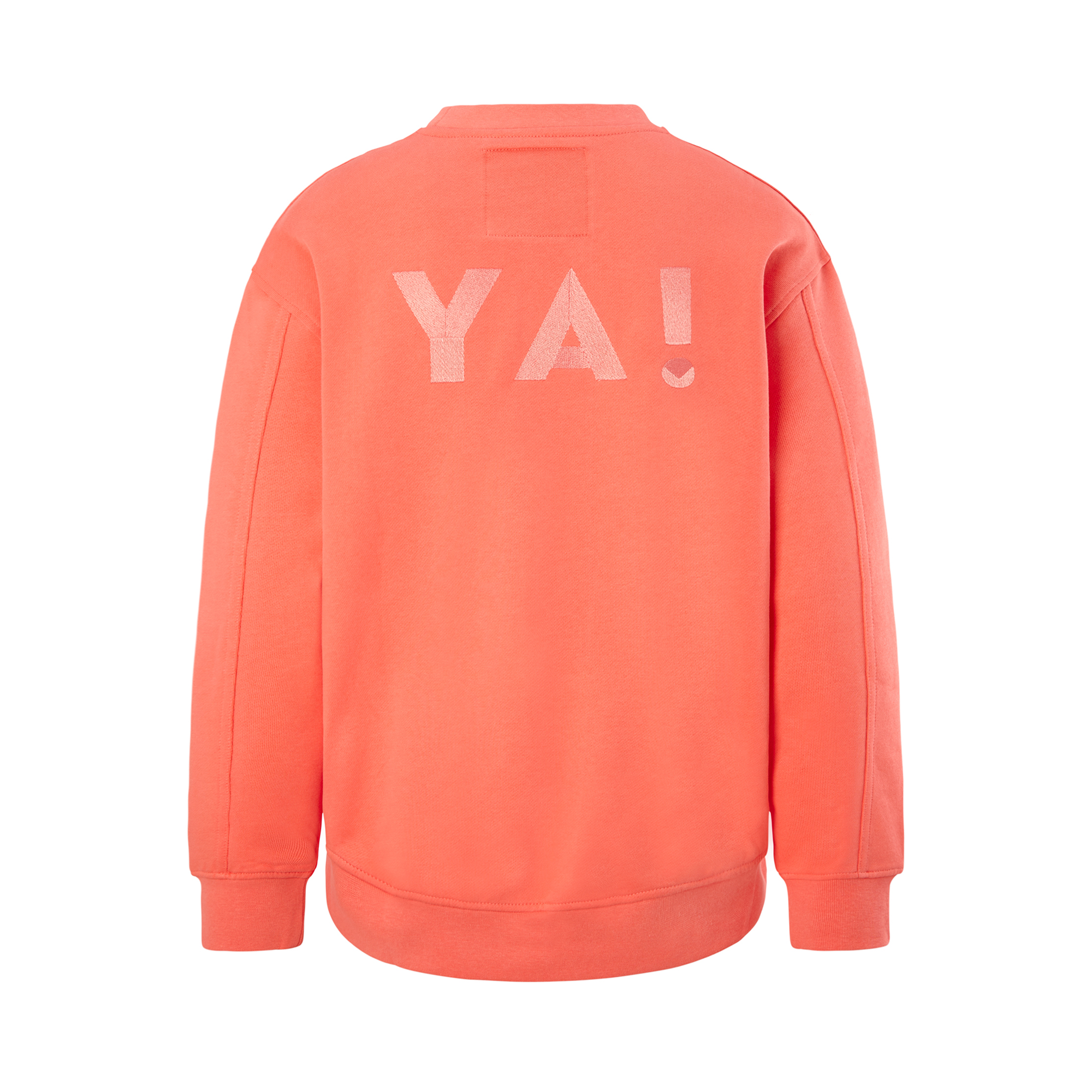 korallfarbenes Sweatshirt aus Organic Cotton mit Stickerei