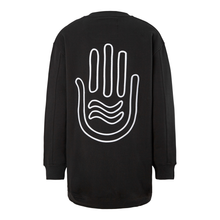 Lade das Bild in den Galerie-Viewer, Yoga Sweatshirt lang in Schwarz aus Organic Cotton mit Stickerei