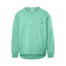 Lade das Bild in den Galerie-Viewer, mintfarbenes Sweatshirt aus Organic Cotton mit Stickerei