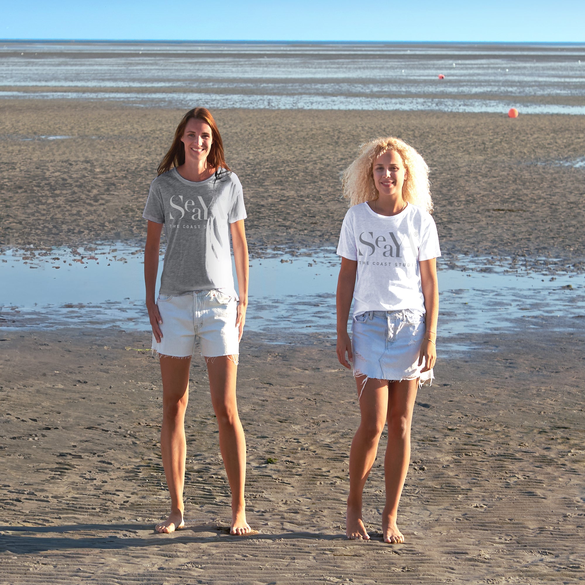 T-Shirt Doppelpack weiß & grau Melange