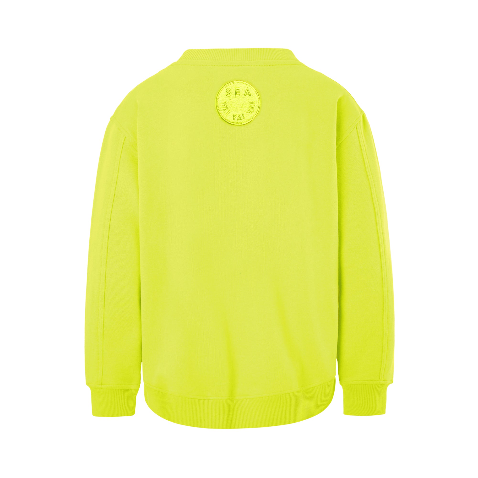 Neongelbes Sweatshirt aus Organic Cotton mit Stickerei NEU