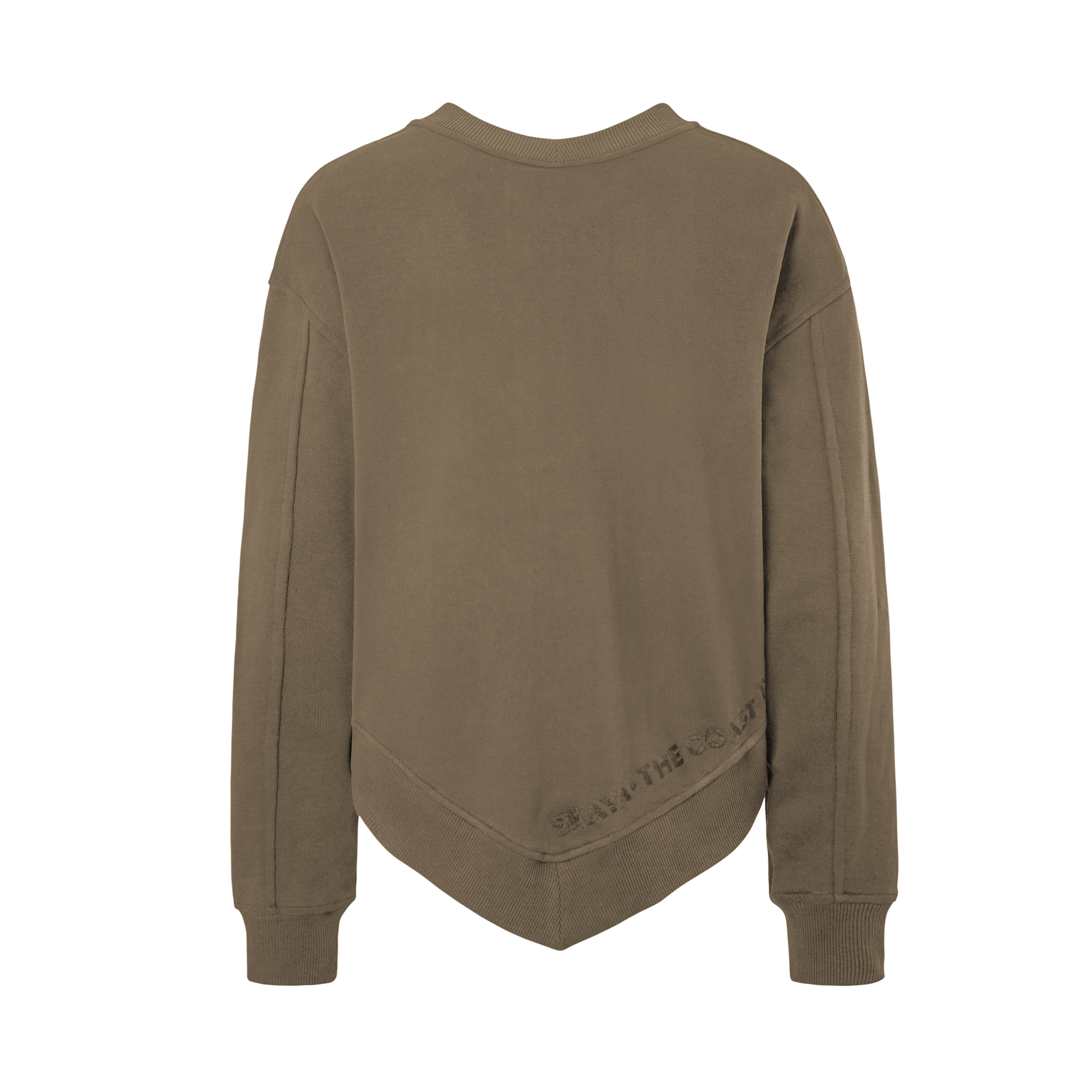 Khaki Sweatshirt Poncho aus Organic Cotton mit Stickerei NEU