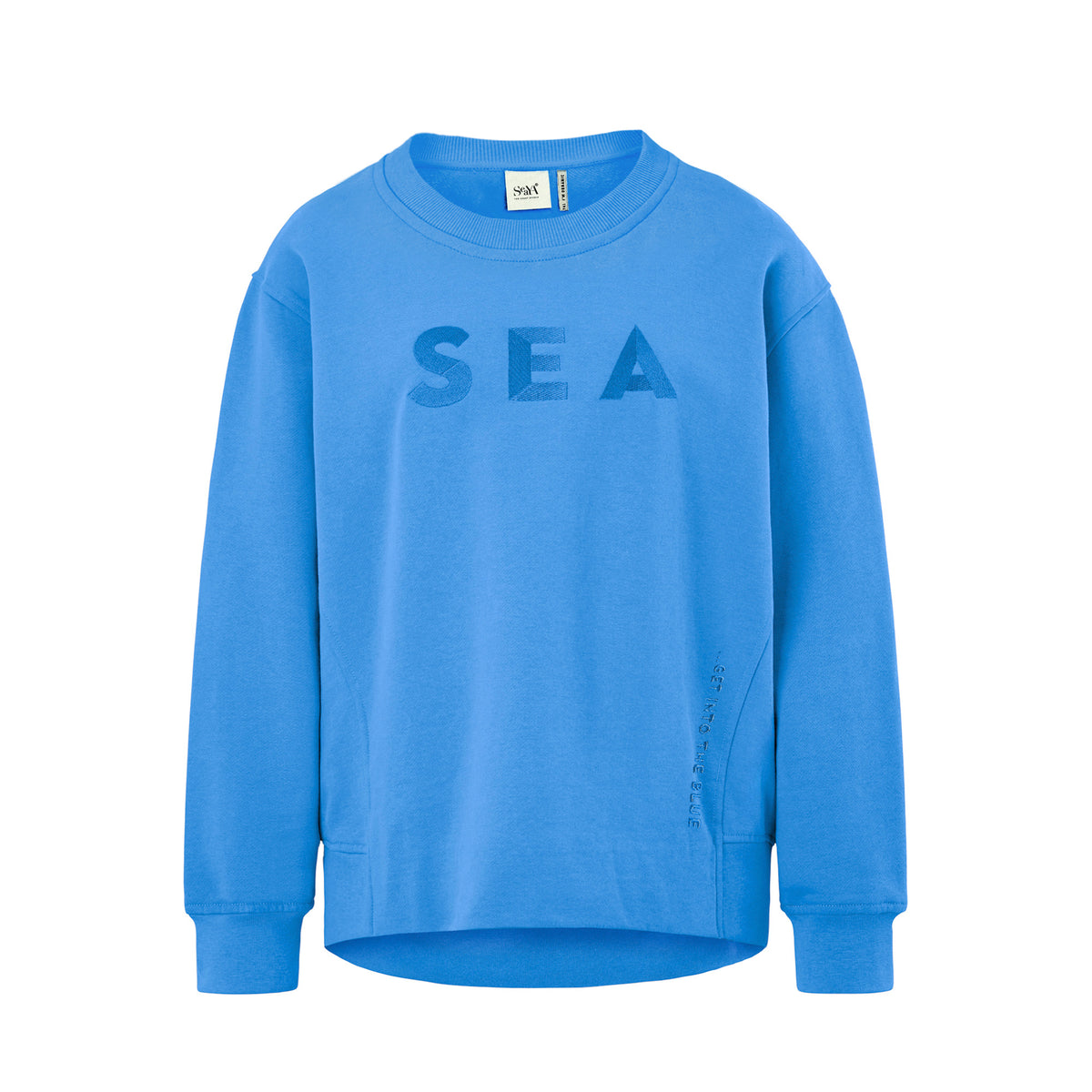 blaues Sweatshirt aus Organic Cotton mit Stickerei NEU