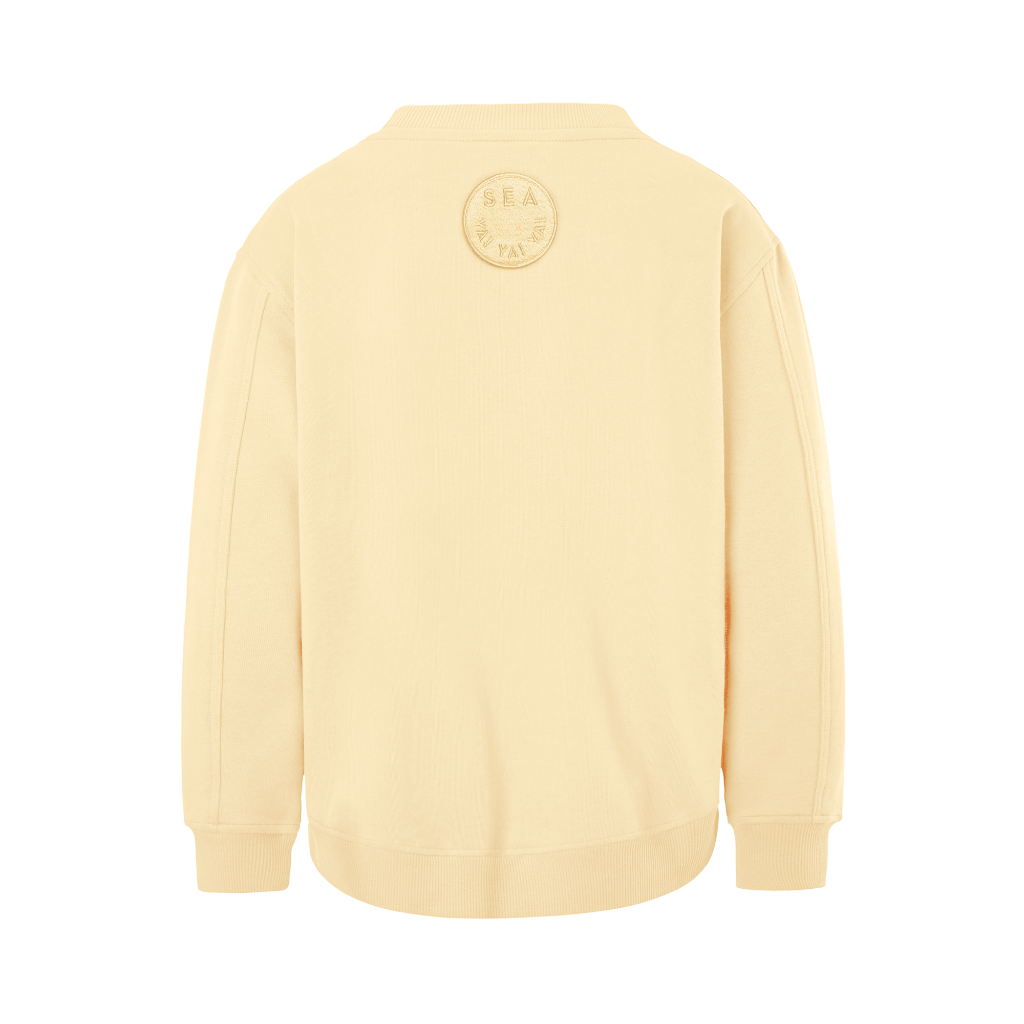 hellgelbes Sweatshirt aus Organic Cotton mit Stickerei SUN