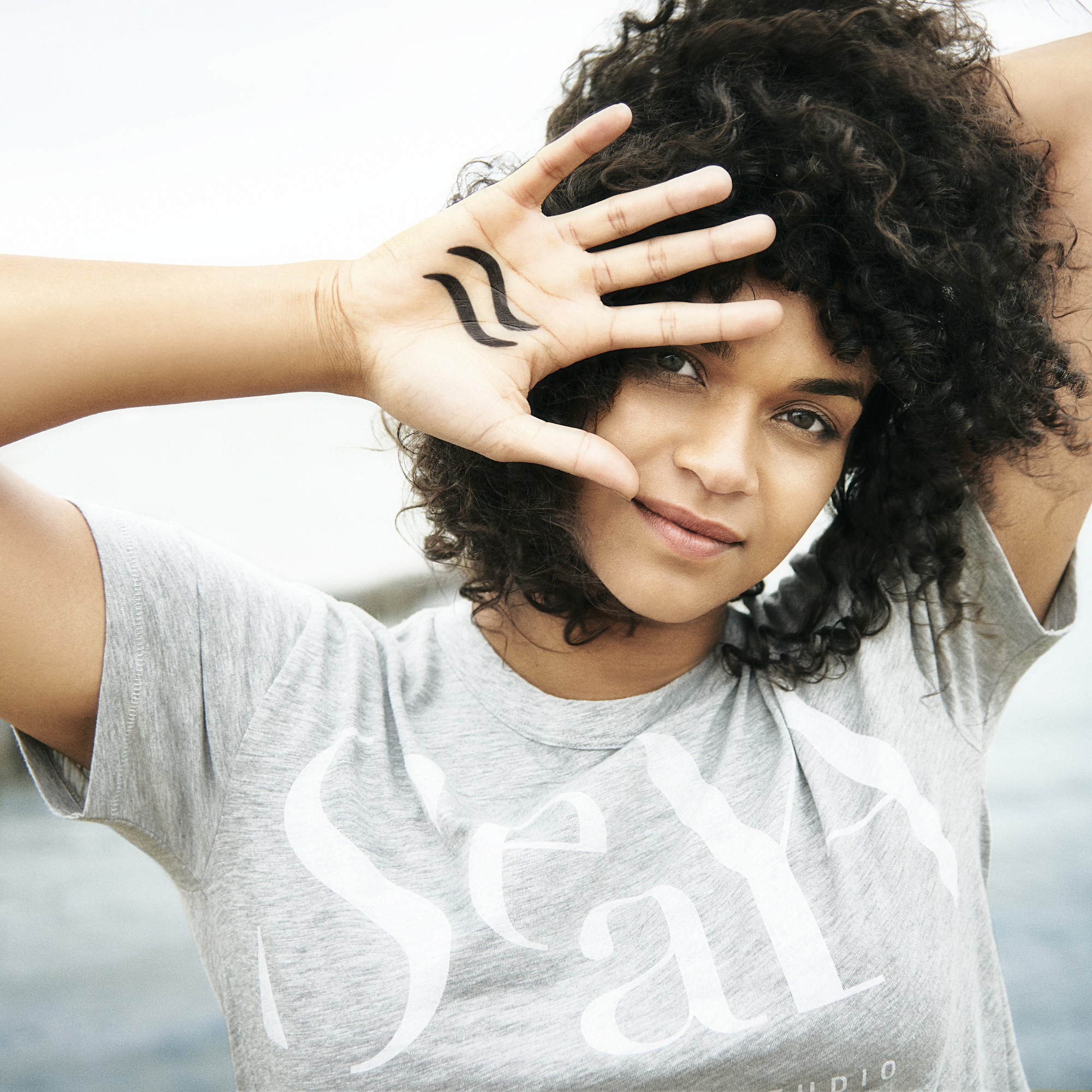 grau Melange T-Shirt aus Organic Cotton mit Druck