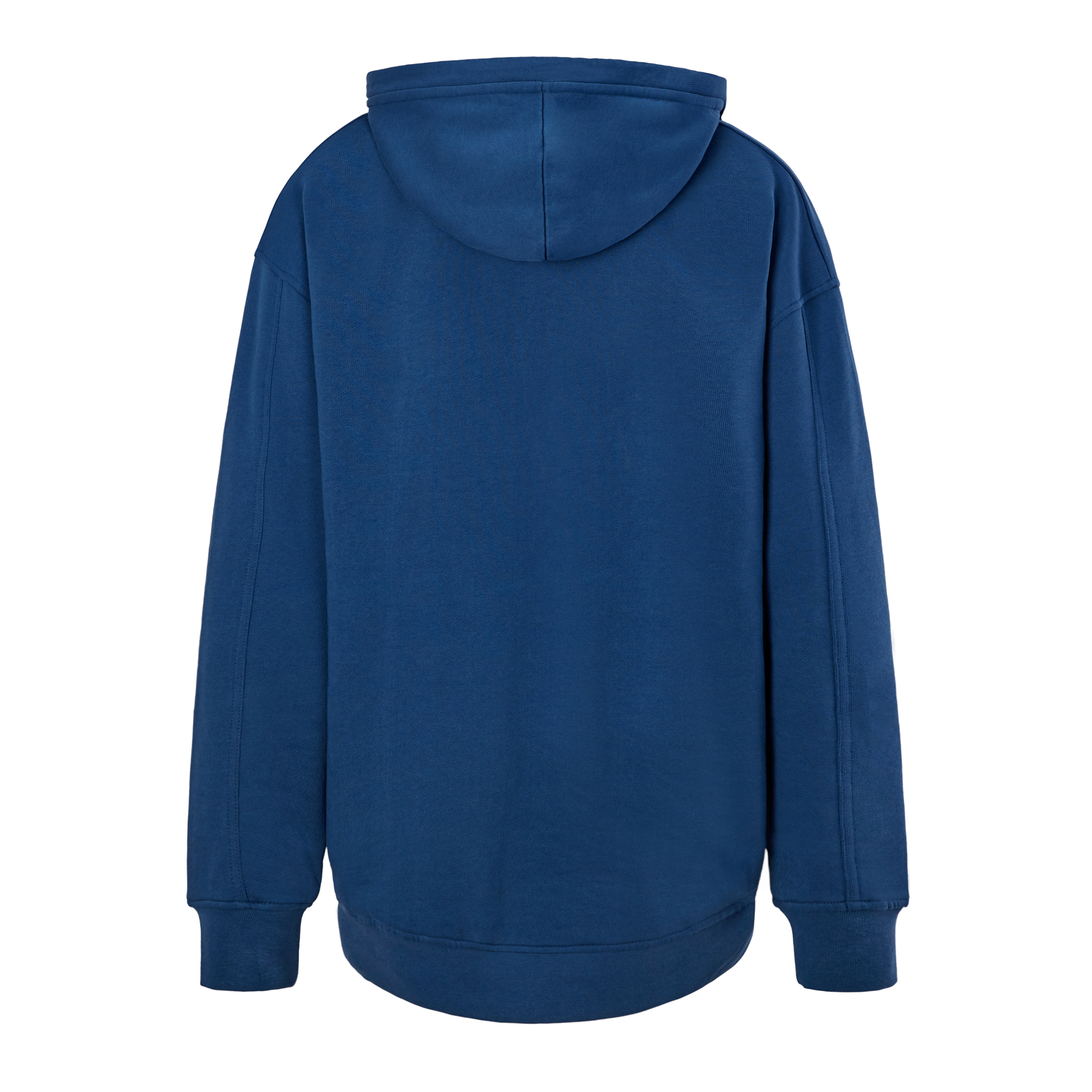 dunkelblaues Hoodie aus Organic Cotton mit Stickerei