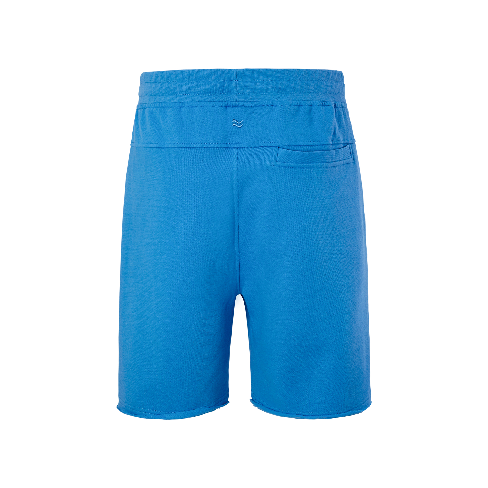 blaue Sweatshorts/Bermudas aus Organic Cotton mit Stickerei