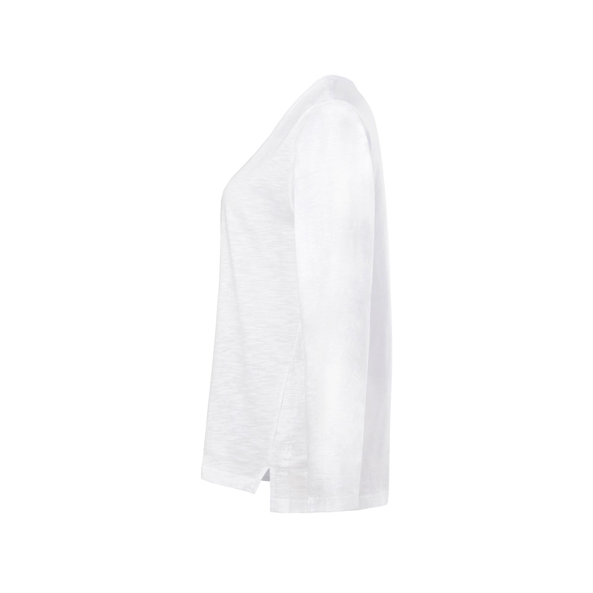 weißes Langarmshirt aus Organic Cotton mit Stickerei