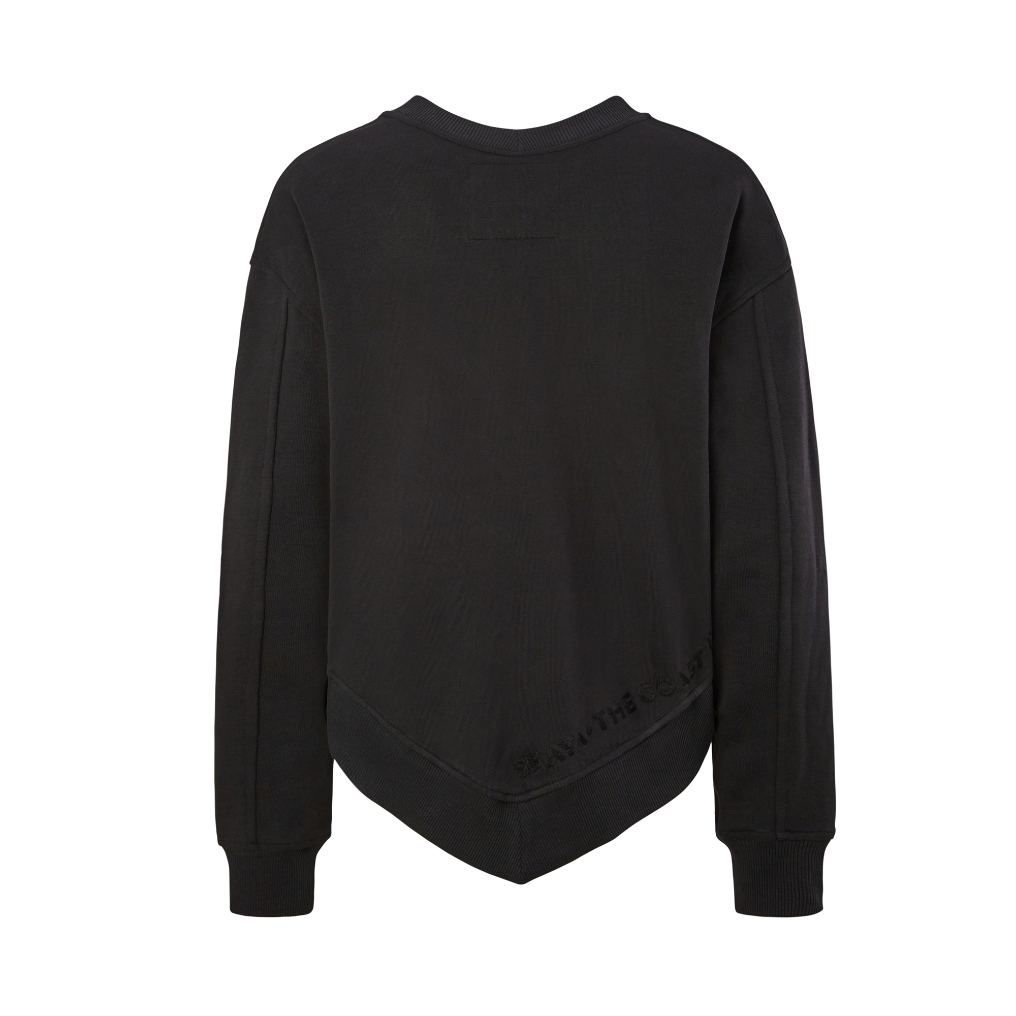 schwarzes Sweatshirt Poncho aus Organic Cotton mit Stickerei