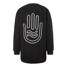 Lade das Bild in den Galerie-Viewer, Yoga Sweatshirt lang in Schwarz aus Organic Cotton mit Stickerei
